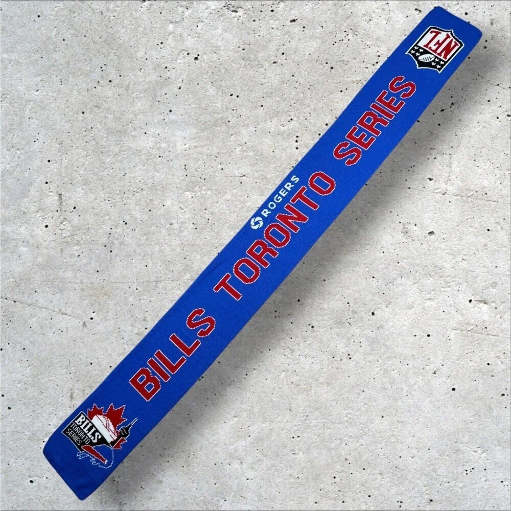 Vtg Buffalo Bills Toronto Series Scarf Reebok NFL Blue Red Knit Rogers Center